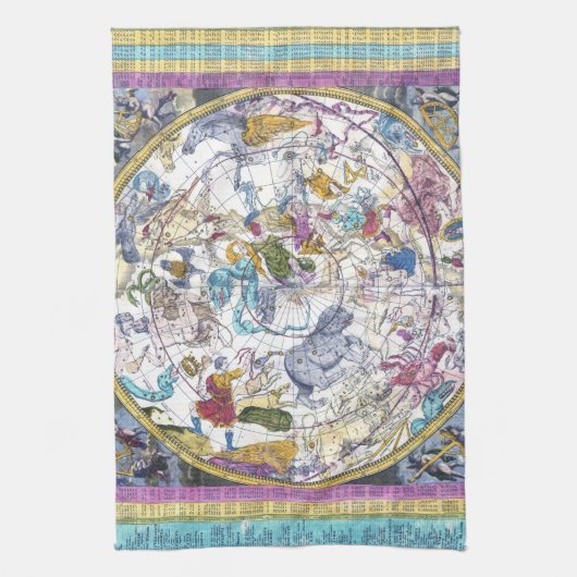 Celestial Map Hemisphaerium Coeli Boreale Theedoek (Verticaal)