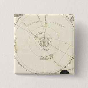 Celestial Map Vierkante Button 5,1 Cm