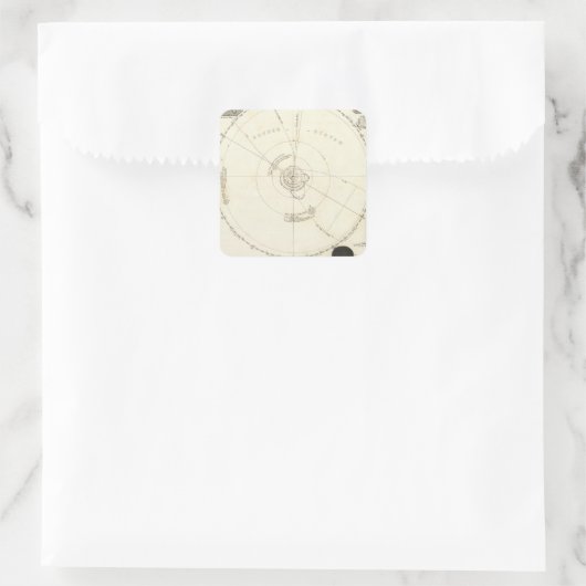 Celestial Map Vierkante Sticker (Tas)