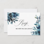 Celestial Marine Blauw Bloemen Menu Keuze (Voorkant)