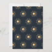 Celestial Marine Blauw Gouden Monogram Boho Kaart (Achterkant)