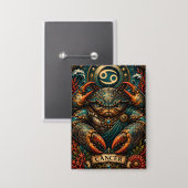  Celestial Masculine Zodiac Cancer design Button (Voorkant / Achterkant)