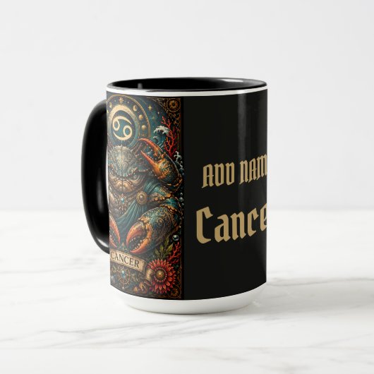 Celestial Masculine Zodiac Cancer design Mok (Voorkant links)