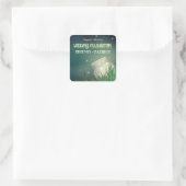 Celestial Mason Jar Firefly Bruiloft gunsten Seals Vierkante Sticker (Tas)