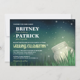 Celestial Mason Jar Firefly bruiloft uitnodigingen