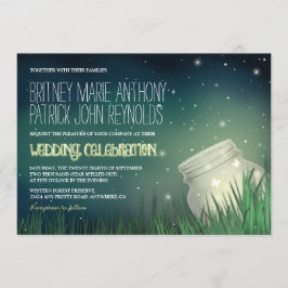 Celestial Mason Jar Firefly bruiloft uitnodigingen