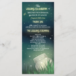 Celestial Mason Jar Firefly Trouwprogramma's Programmakaart