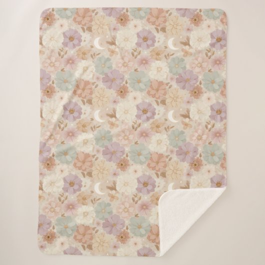 Celestial Meadow Floral Sherpa Deken (Voorkant)