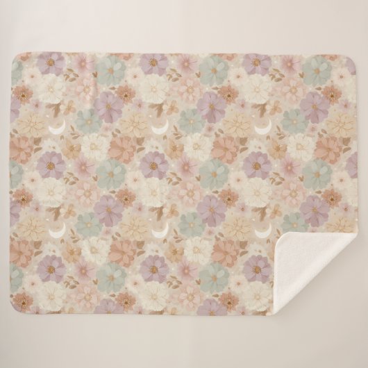 Celestial Meadow Floral  Sherpa Deken (Voorkant (horizontaal))