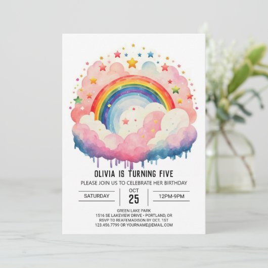 Celestial Meisje Wolken Meisje Verjaardag Kaart (Staand voorkant)