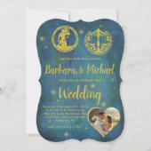 Celestial met je sterrenbeeld Tekens Foto Bruiloft Kaart (Voorkant)