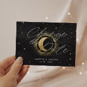Celestial Midnight Black Gold Verander de datum Briefkaart