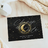 Celestial Midnight Black Gold Verander de datum Briefkaart