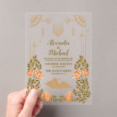 Celestial Midnight Black Stars Bruiloft Acryl Uitnodigingen (Insitu (Draagbaar))