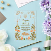 Celestial Midnight Black Stars Bruiloft Acryl Uitnodigingen (Insitu (Huwelijk))