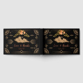 Celestial Midnight Black Stars Bruiloft Gastenboek (Volledig)