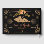 Celestial Midnight Black Stars Bruiloft Gastenboek (Achterkant)