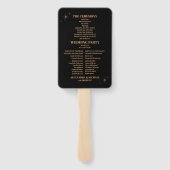 Celestial Midnight Black Stars Bruiloft Handwaaier (Achterkant)