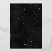 Celestial Midnight Black Stars Maan Bruiloft Folie Uitnodiging (Achterkant)