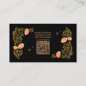 Celestial Midnight Black Stars QR Code Bruiloft Informatiekaartje (Voorkant)