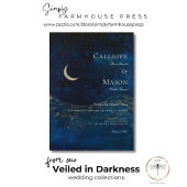 Celestial Midnight Blue Crescent Moon Bruiloft Kaart