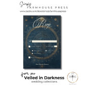 Celestial Midnight Blue Crescent Moon Diner RSVP Kaartje