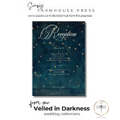 Celestial Midnight Blue Crescent Moon Receptie Informatiekaartje