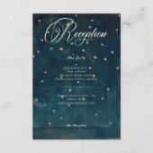Celestial Midnight Blue Crescent Moon Receptie Informatiekaartje (Voorkant)