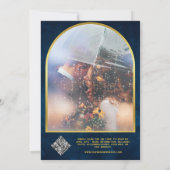 Celestial Midnight Blue Gold Star Moon Sun Bruilof Kaart (Achterkant)