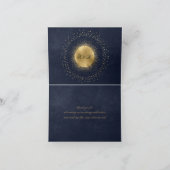 Celestial Midnight Blue Gold Sterren Dank je Kaart (Binnen)