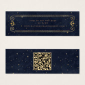 Celestial Midnight Blue Gold Wedding Website Kaart (Voorkant /achterkant)