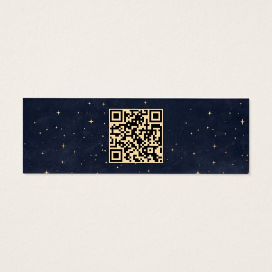 Celestial Midnight Blue Gold Wedding Website Kaart (Achterkant)