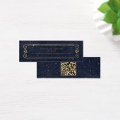 Celestial Midnight Blue Gold Wedding Website Kaart (Bureau)