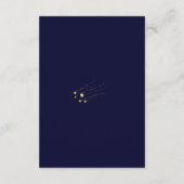 Celestial Midnight Blue Gouden Halve Maan Bruiloft Informatiekaartje (Achterkant)