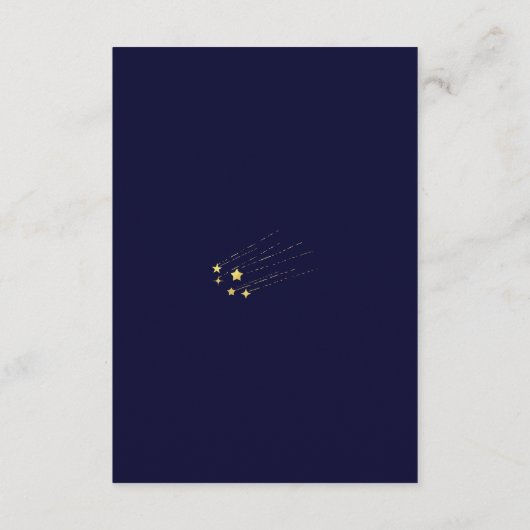 Celestial Midnight Blue Gouden Halve Maan Bruiloft Informatiekaartje (Achterkant)