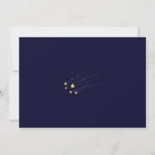 Celestial Midnight Blue Gouden Maan Foto Bruiloft Save The Date (Achterkant)