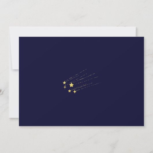 Celestial Midnight Blue Gouden Maan Foto Bruiloft Save The Date (Achterkant)
