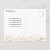 Celestial Midnight Blue Gouden Ster Maan Quinceane Briefkaart (Achterkant)