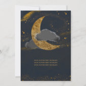 Celestial Midnight Blue Gouden Ster Maan Quinceane Kaart (Achterkant)