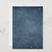 Celestial Midnight Blue Maan Sterren Bruiloft Kaart (Achterkant)