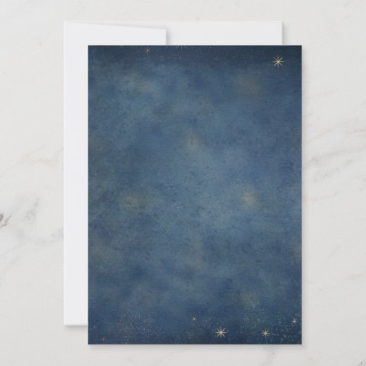 Celestial Midnight Blue Maan Sterren Bruiloft Kaart (Achterkant)