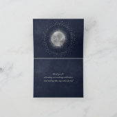 Celestial Midnight Blue Silver Stars Bedankkaart (Binnen)