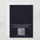 Celestial Midnight Blue Stars Moon QR Code Wedding Kaart (Achterkant)