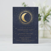 Celestial Midnight Blue Stars Retirement Party Kaart (Staand voorkant)