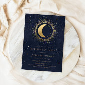 Celestial Midnight Blue Stars Retirement Party Kaart