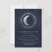 Celestial Midnight Blue Stars Viering van het Leve Kaart (Voorkant)