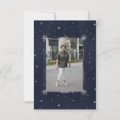 Celestial Midnight Blue Stars Viering van het Leve Kaart (Achterkant)