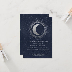 Celestial Midnight Blue Stars Viering van het Leve Kaart
