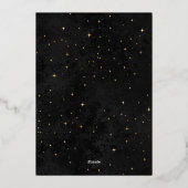 Celestial Midnight Blue Sterren Maan Bruiloft Folie Uitnodiging (Achterkant)