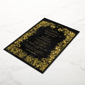 Celestial Midnight Blue Sterren Maan Bruiloft Folie Uitnodiging (Gedraaid)